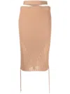 Andreädamo Andreādamo Cut-out Ribbed Midi Skirt In 002 0476 Nude