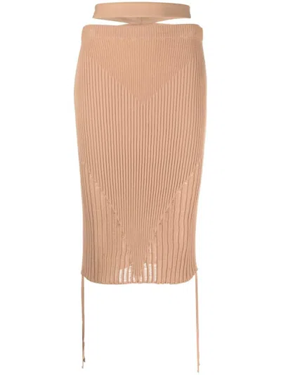 Andreädamo Andreādamo Low Waist Midi Skirt
