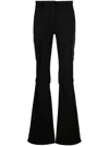Andreädamo Mid-rise Detachable Flared Trousers In Black