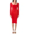 Andreädamo Andreādamo Sculpting Jersey Midi Dress In Red