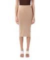 Andreädamo Andreādamo Sculpting Midi Skirt In Beige