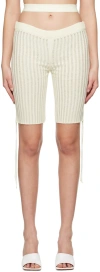 Andreädamo Off-white Floating Rib Shorts In 000 0474 Ivory