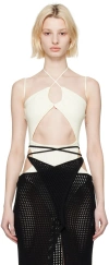 Andreädamo Off-white Sleeveless Bodysuit In 000 0474 Ivory