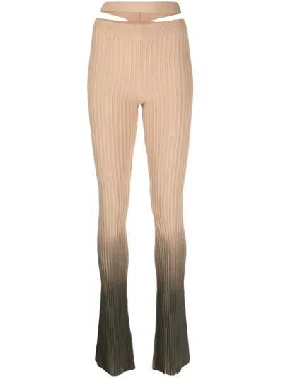 ANDREÄDAMO OMBRÉ-EFFECT RIBBED-KNIT TROUSERS