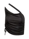 Andreädamo Cropped Jersey Top In Black