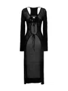 Andreädamo Openwork Long Cardigan Sweaters And Cardigans Black
