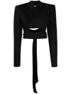 Andreädamo Overlapping-strap Cropped Jacket In Black