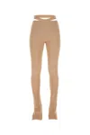 Andreädamo Andreadamo Skin Pink Stretch Viscose Blend Pant In Brown