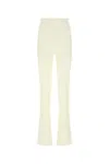 Andreädamo Viscose Blend Flared Pant With Elastic Waistband In White