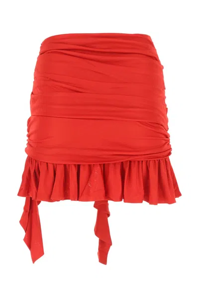 ANDREÄDAMO RED VISCOSE MINI SKIRT