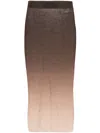 Andreädamo Rhinestone-embellished Midi Skirt In Brown
