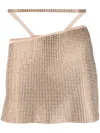 Andreädamo Rhinestone-embellished Mini Skirt In Gold