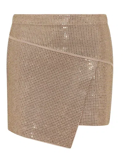 Andreädamo Andreādamo Rhinestone Mini Skirt