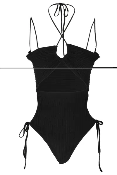 Andreädamo Ribbed Bodysuit With Halter Neck Design