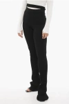 Andreädamo Ribbed Boot Cut Pants In Black