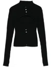 Andreädamo Ribbed Cut-out Sweater In Schwarz