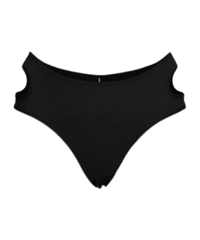 Andreädamo Ribbed Jersey Cut Out Thong In Black