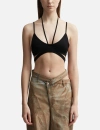 Andreädamo Ribbed Jersey Bra W/ Straps In Black