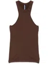 Andreädamo Ribbed Jersey Tank Top In Brown
