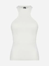 Andreädamo Ribbed Tank Top In White