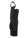Andreädamo Andreādamo Ribbed-knit Asymmetrical Mono Shoulder Dress In Black