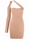 Andreädamo Andreadamo Ribbed-knit Asymmetrical Mono Shoulder Dress In Multi