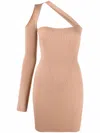 Andreädamo Andreadamo Ribbed-knit Asymmetrical Mono Shoulder Dress In Multi