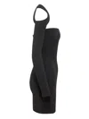 Andreädamo Andreādamo Ribbed-knit Asymmetrical Mono Shoulder Dress In Black