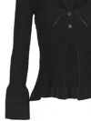 Andreädamo Andreādamo Ribbed-knit Cardigan With Double Layers Clothing In Black