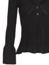 Andreädamo Andreādamo Ribbed-knit Cardigan With Double Layers Clothing In Black