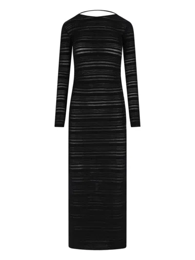 Andreädamo Ribbed Knit Maxi Dress - Black