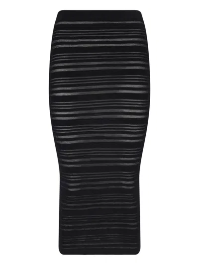 Andreädamo Ribbed Knit Maxi Skirt - Black