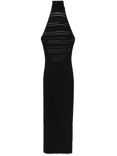 Andreädamo Ribbed-knit Midi Dress In Black