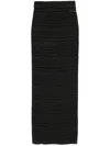 Andreädamo Ribbed-knit Midi Skirt In Black