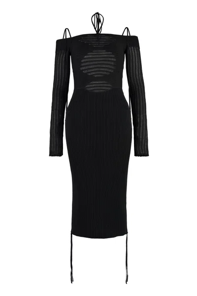 Andreädamo Andreadamo Ribbed Knit Dress In Multi