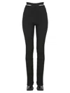 Andreädamo Andreādamo Ribbed Trousers With Cut Out Belt In Black