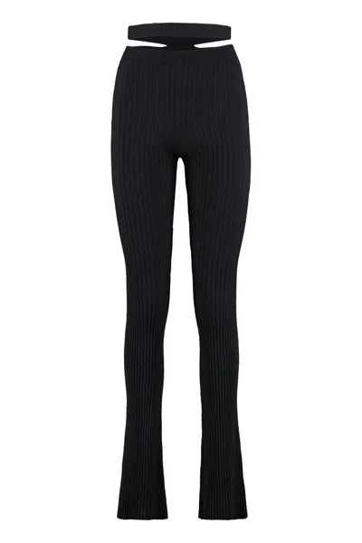 Andreädamo Andreādamo Ribs Knitted Trousers In Black