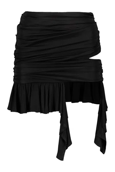Andreädamo Ruffled Mini Skirt In Black