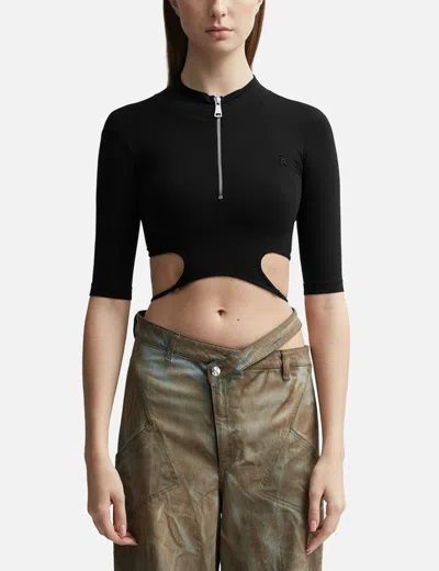 Andreädamo Sculpting Jersey Cutout Top In Black