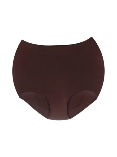 Andreädamo Sculpting Jersey Mid Waist Brief In Brown