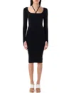 Andreädamo Andreādamo Sculpting Jersey Midi Dress In Black