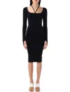 Andreädamo Andreādamo Sculpting Jersey Midi Dress In Black