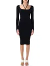Andreädamo Andreadamo Sculpting Jersey Midi Dress In Black