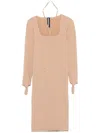 Andreädamo Andreādamo Sculpting Jersey Midi Dress In Beige