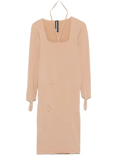Andreädamo Sculpting Jersey Midi Dress In Neutrals