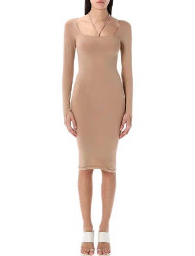 ANDREÄDAMO SCULPTING JERSEY MIDI DRESS