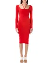Andreädamo Andreādamo Sculpting Jersey Midi Dress In Red