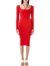 Andreädamo Andreadamo Sculpting Jersey Midi Dress In Red