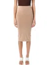 Andreädamo Sculpting Jersey Midi Skirt In Beige