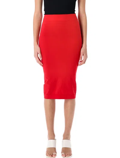 Andreädamo Technical Split Midi Skirt In Red